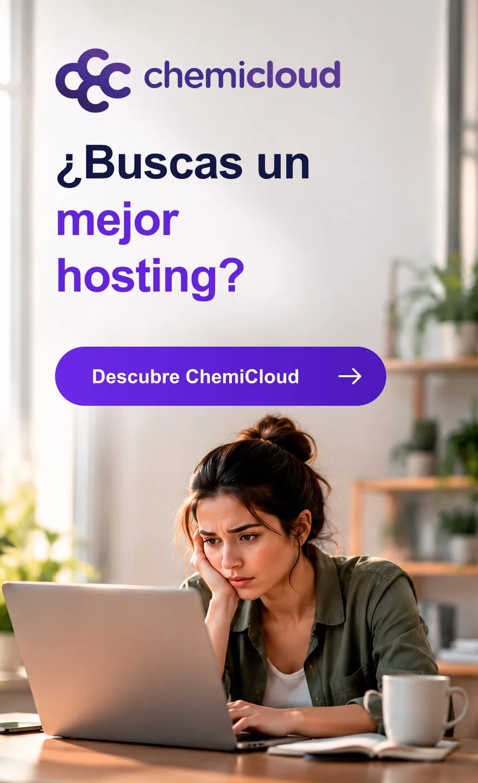 ¿Tu hosting WordPress ya no está a la altura? Es hora de cambiar. Cámbiate a ChemiCloud